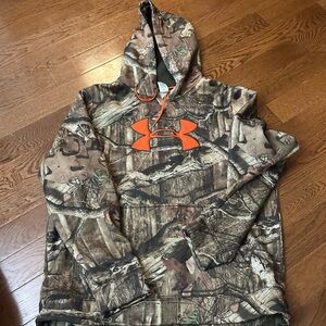 Under Armour Brown and Orange Camo Hoodie